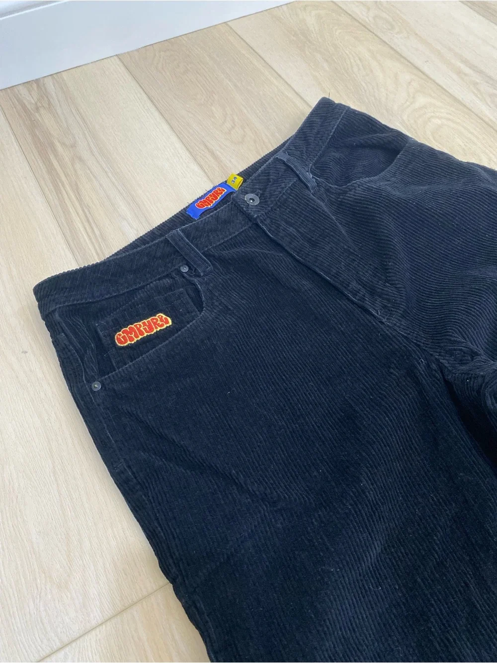 Empyre Corduroy Black Loose Fit Skate Pants | Size 34 Y2K